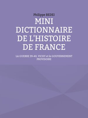 cover image of Mini dictionnaire de l'histoire de France